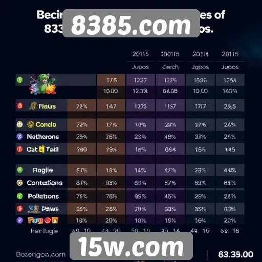 Estatísticas de jogos populares no site 8385.com